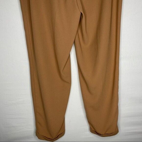 Bar III Brown Camel Pleated Front High Rise Elastic Waist Cuffed Pants M - Picture 7 of 8